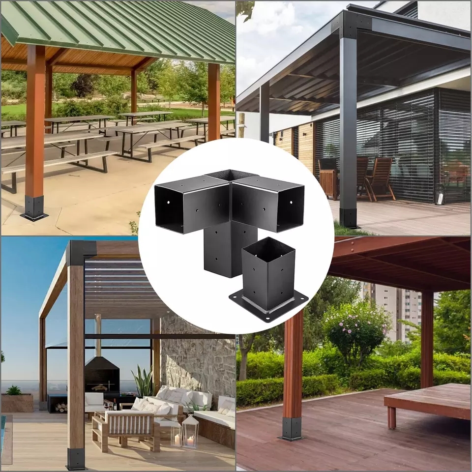 3-Way Connect Heavy Duty Pergola Wood Stand Kit for Strengthened and Waterproof Surface