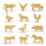 12-Piece Miniature Farm Animal Figurine Set