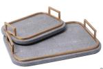 Coffee Brown Leather MDF 60mm Decorative Display Trays
