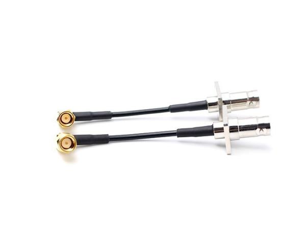 RF Cable Assembly BNC Female Flange and SMA Male RA with RG174 cable，Length 1000