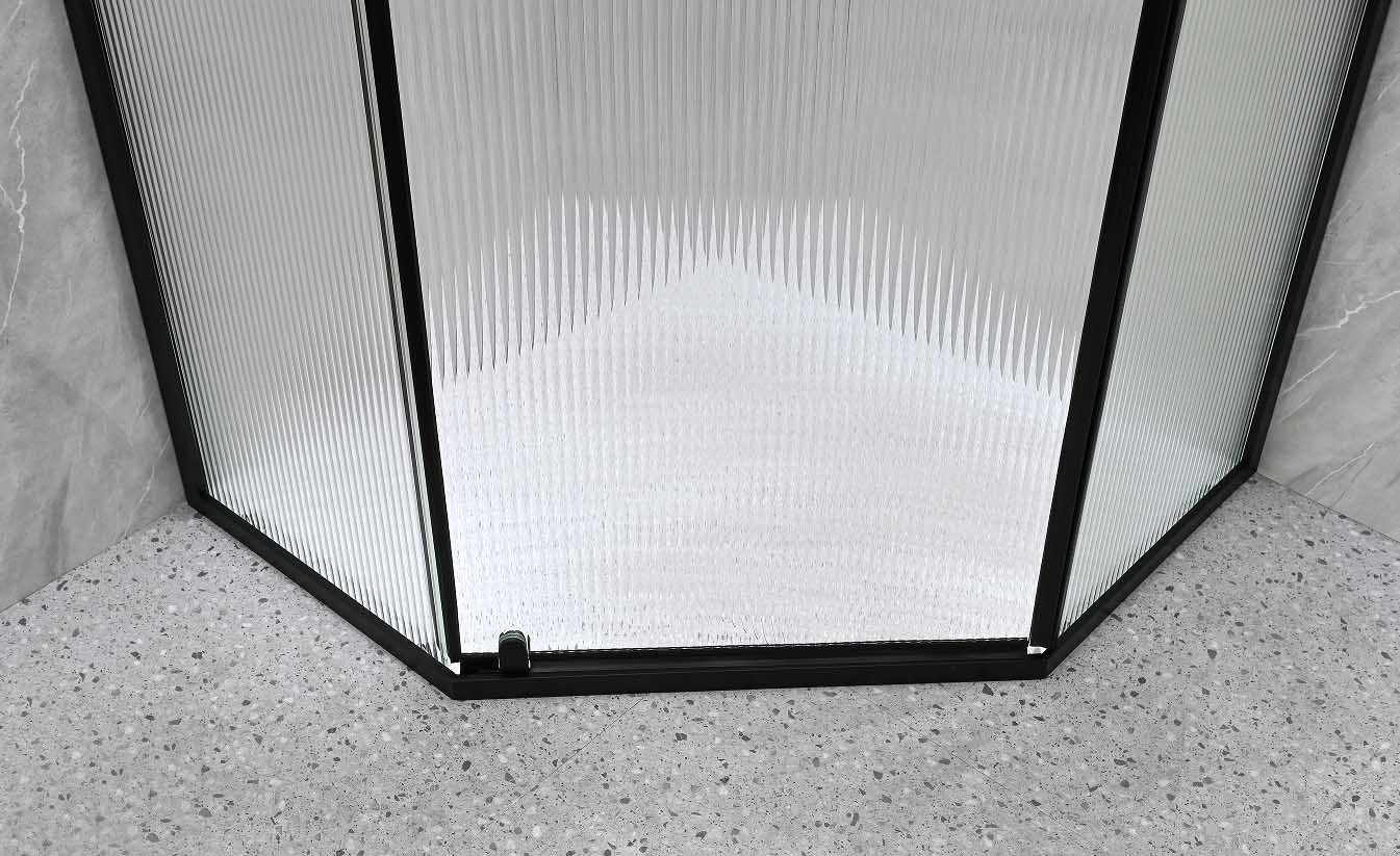 6mm Narrow Reeded Glass With Alum Frame For Modern And Stylish Bathroom