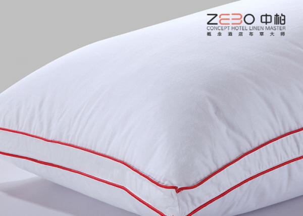 Microfiber Filling White Hotel Comfort Pillows 100% Cotton Fabric Material
