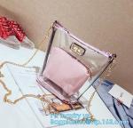 waterproof promotional clear tote pvc handle shopping bag, PVC mat waterproof