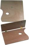 Foldable Oval Wooden Paint Palette For Artists , Natural Color Oil Paint Palette