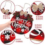 30cm Rustic Wooden Merry Christmas Wreath Merry Christmas Buffalo Plaid