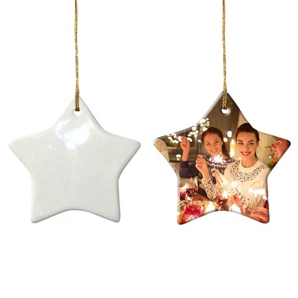 Personalized Christmas Ornaments With Photo Different Shapes Ceramic Sublimation Ornaments