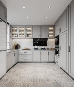 Wholesale Hotel Modern Kitchen Cabinet with Stainless Steel Door Material and Lacquer Finish from china suppliers