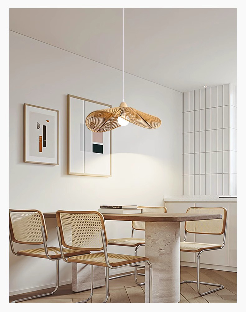 Nordic Wabi Sabi Led Pendant Lights For Living Room Home Decoration Rattan Bedroom Chandelier(WH-AP-587)