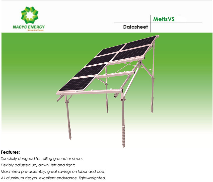 Anti Corrosion Adjustable Rolling Solar Ground Mount System Flexibility Design