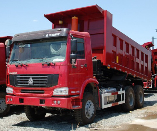 Sinotruck howo 25 tons diesel dump truck 6X4 drive 336 horse power with parts red color