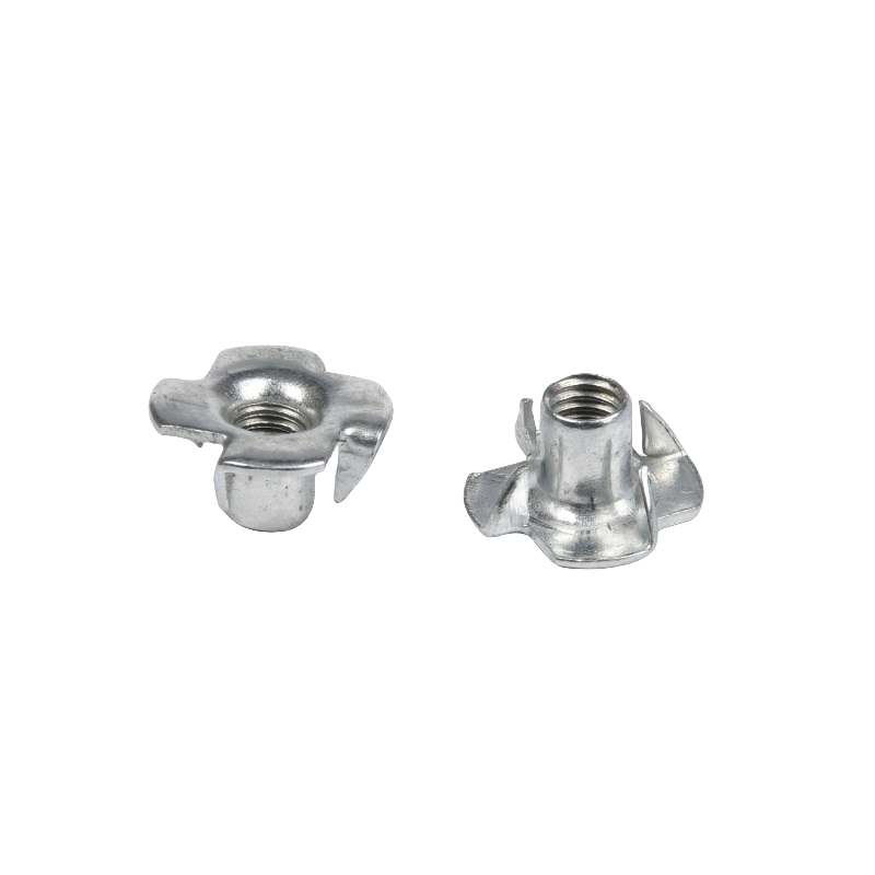 304 Stainless Steel Galvanized DIN1624 M4 M5 M6 M8 M10 Furniture Insert Blind Pronged Four Claw T Nut for Woodworking