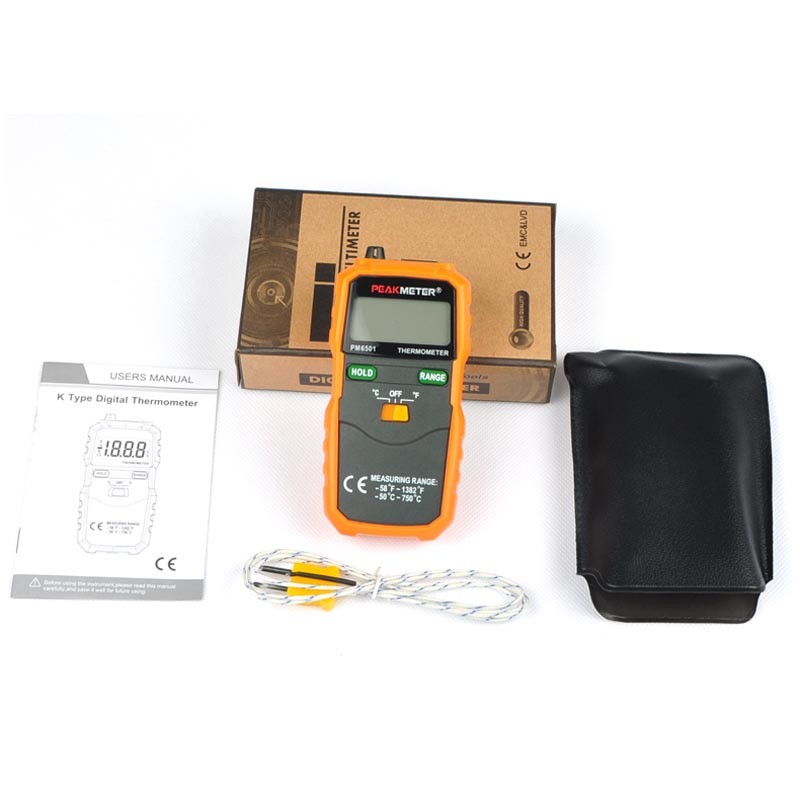 Industrial K - Type Digital Thermometer Humidity Meter Mini Probe And Data Hold