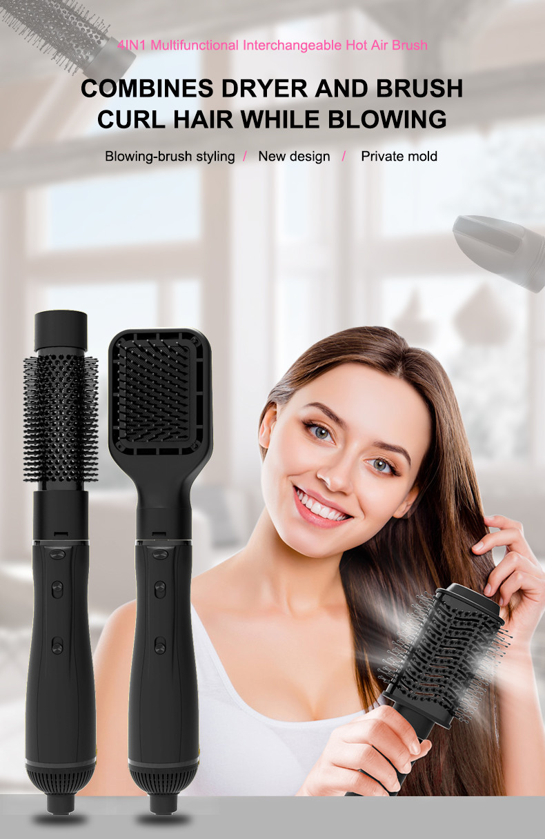 4 In 1 Electric Hair Brush Dryer , CE Hair Dryer And Volumizer Hot Air Brush