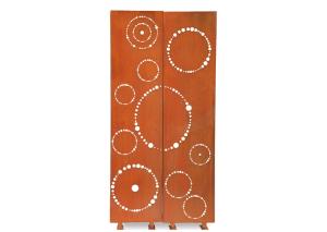 Wholesale Circle Pattern Stainless Steel Garden Ornaments , Privacy Screen Panel Corten Steel from china suppliers