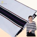 100% Cotton Textured Stripe Fabric Grey And Black Soft Yarn Dyed Material