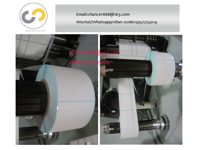 Narrow width label rotary die cutting machine with slitting roll to roll