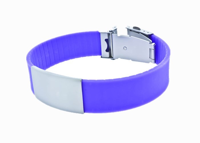 Waterproof Sports Silicone Wristbands / Running Identity Bracelet Size Adjustable