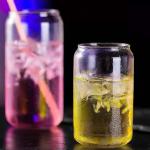 400ml 13.5oz Clear Beercan Glass Cups Double Walled Glass Mugs For Iced Coffee