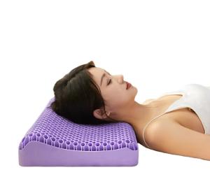Wholesale Pain Relieve Cooling Memory Foam Pillow Washable Bamboo TPE Non Pressure Breath Freely Purple from china suppliers