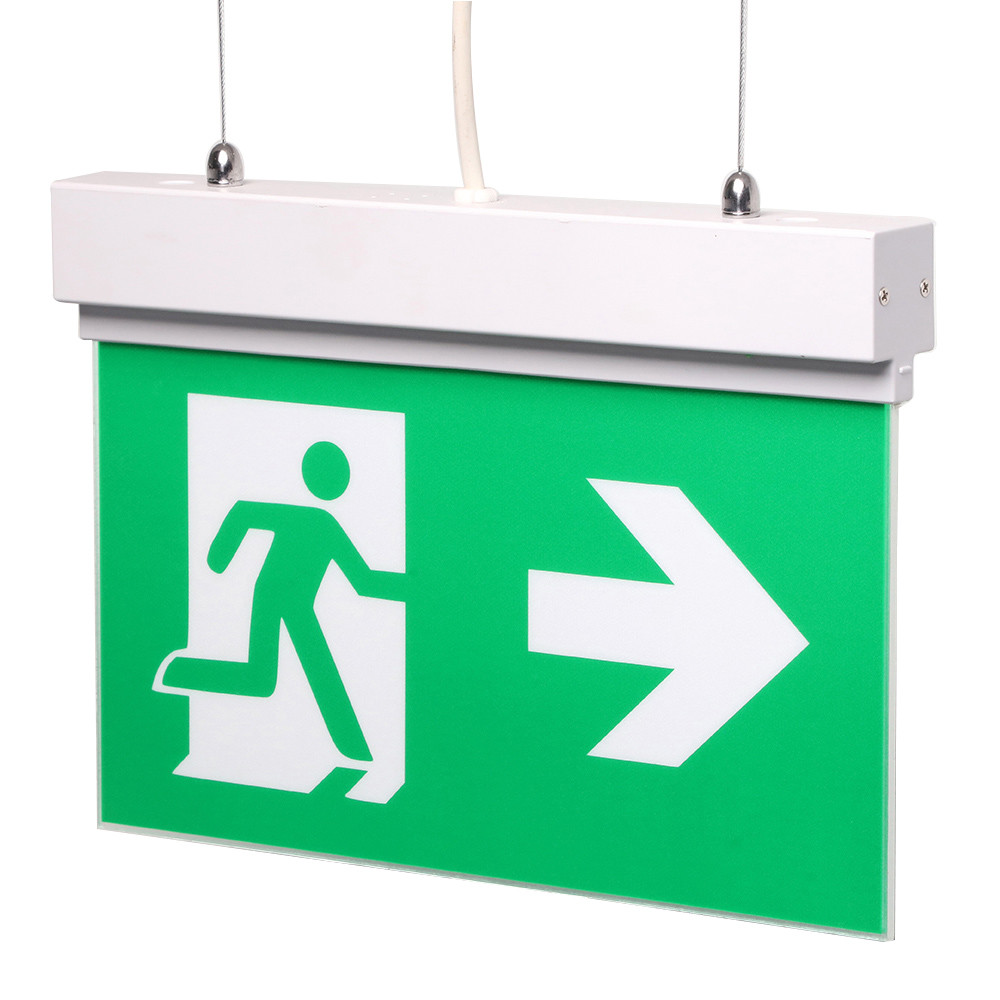 Aluminous Rechargeable Acrylic Plate Double Sided Exit Signs For Emergency