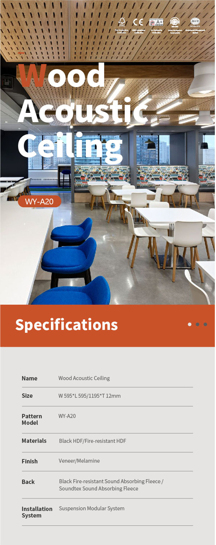 Wood Perforted Acoustic Wood Ceiling Panels Sound Absorption And Art Decoration