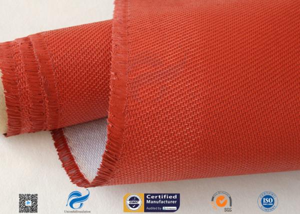 0.9mm Red Silicone Coated Fiberglass Fabric , Generator Thermal Insulation