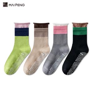 Wholesale Colorful Fitness Gym Non Slip Yoga Socks Women Pilates Crew Grip Socks from china suppliers