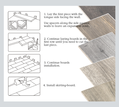 Sonsill Piso Spc Vinyl Flooring 4-8mm Lvt Flooring Luxury Vinyl Tile with Backing