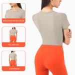 Women Workout Activewear T Shirts Athletic T Shirts Nylon Tops SGS
