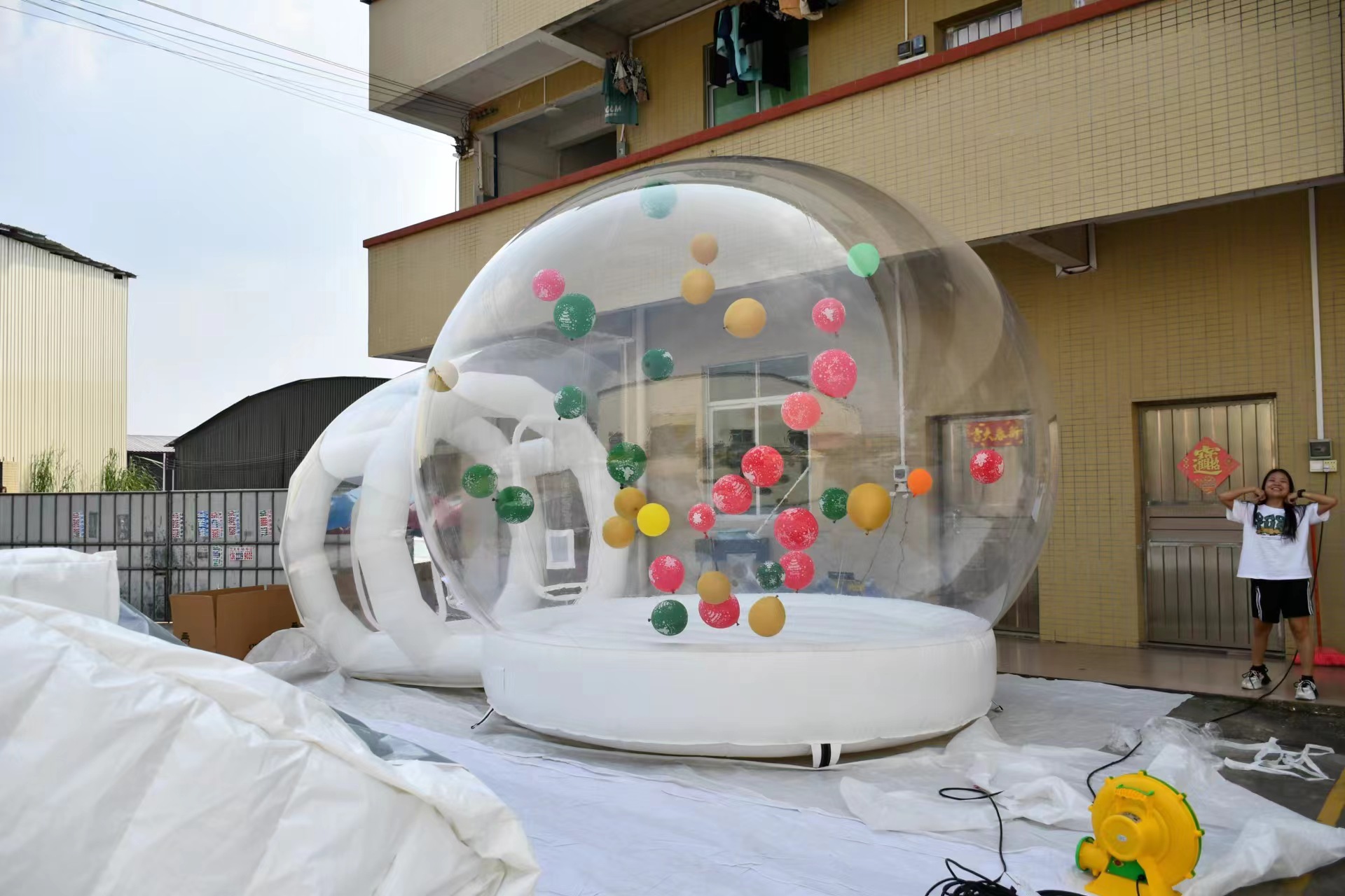 Christmas Theme Outdoor Bubble Tent Transparent Bubble Dome Tent