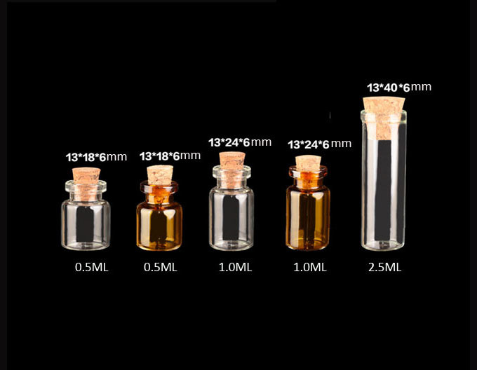 13mm Small Glass Vials With Cork Lids, Glass Bottles for Decoration, Arts & Crafts, Projects, Party Favors