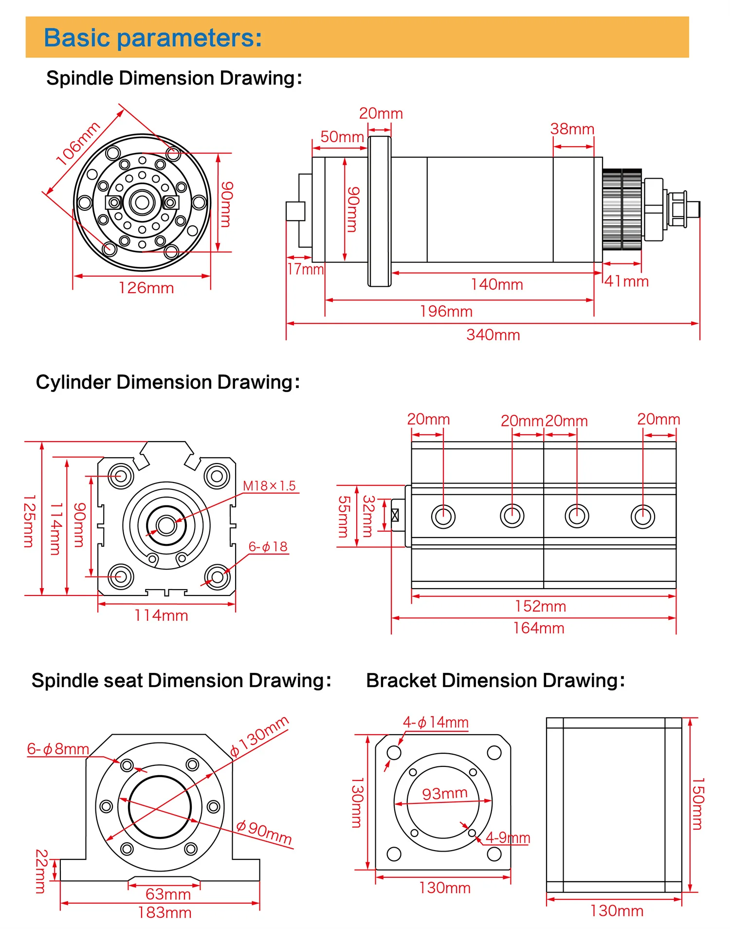 ATC BT30 Spindle Motor Automatic Tool Change 6000rpm With Cylinder No Power Kit