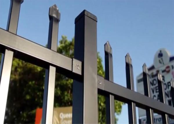 Steel Hercules Security Fencing Slanted Tubular Palisade Fences Ornamental