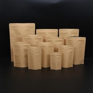 Wholesale food grade kraft paper bag Kraft standing zipper bag zipper kraft bag from china suppliers