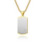Satin Square Religious Cross Engraved Necklace for Men Stainless Steel Cross