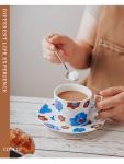 200ml Floral Latte Cappuccino Ceramic Cup Porcelain Coffee Tea Mug And Saucer