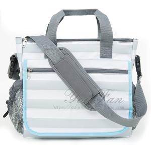 Wholesale Stylish Grey Stripe Nappy Organizer Diaper Tote Bag from china suppliers