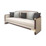 Hotel Lobby furniture modern Chinese style Solid wood Sofa set used Grey fabric