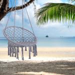 Swing Max 330 Pounds Outdoor Hanging Swing Cotton Hammock Chair