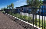 Powder coated tubular steel fence