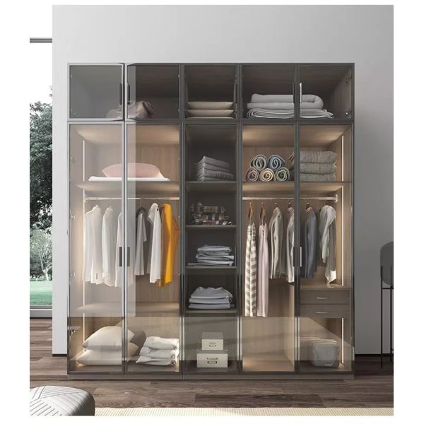 Aluminum Frame Glass Concealed Hinges For Cabinets Round Head Large Curved