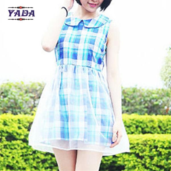 Elegant colorful check ladies simple dress China wholesale clothing with high