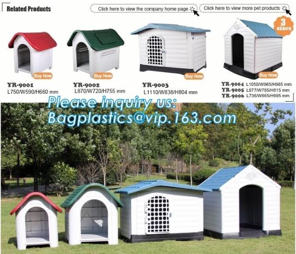 Plastic Dog House - Waterproof Dog Kennel Air Vents Elevated Floor All Weather