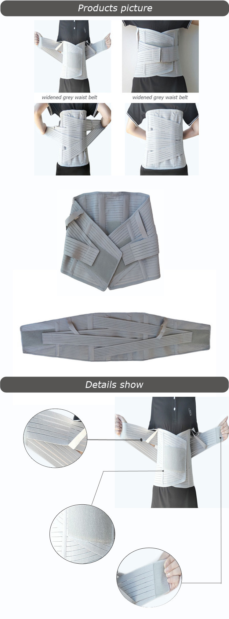 Wider Customized Size Waist Back Brace With Steel Plate Suitable For Women