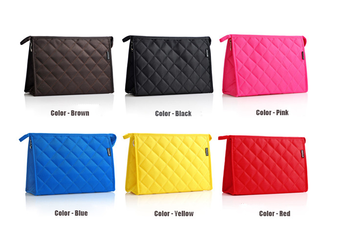 Portable Polyester Lovely Travel Cosmetic Bags Colorful Water Resistant