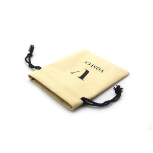 Wholesale Microfiber Beige 13x18cm Suede Fabric Drawstring Gift Bags from china suppliers