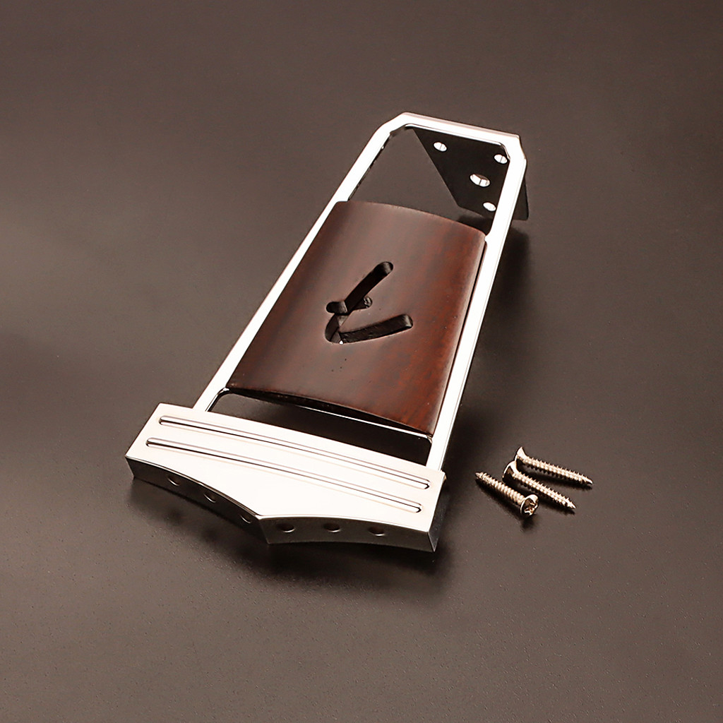 6 Strings Vintage Jazz Guitar Bridge Tailpiece For Electric Guitar Replacement Parts Metal Rosewood With Mounting Screws