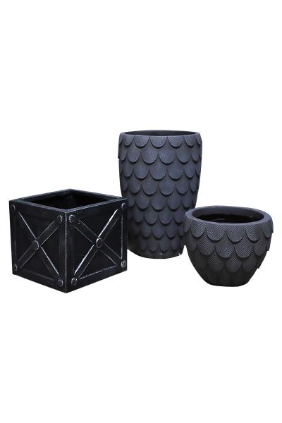 80cm Black Vintage Nordic Artificial Plant Vase Plants Pot Home Office