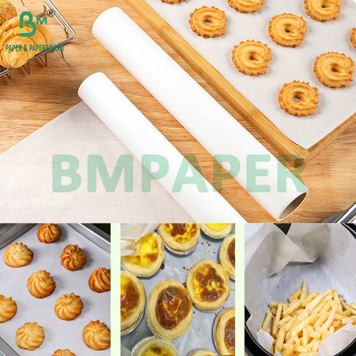 Food Safe 40gsm 50gsm Silicone Oven Baking Paper White Greaseproof