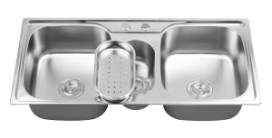 Wholesale Welding 3 Basin Stainless Steel Triple Bowl Kitchen Sink 1000*480*200mm from china suppliers